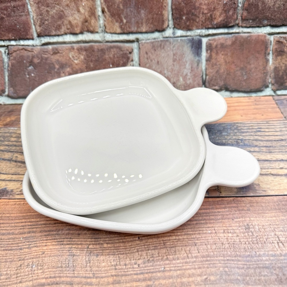 Corning Ware P-185-B Square Grab It Dishes Tab Handle Snack Plate Lot of 2  6.5"